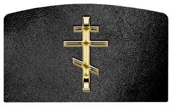 DACRO-519-GD-SH-BK Gold Orthodox Cross Shimmer Black